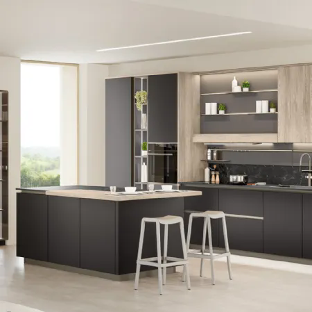 Cucina Moderna con isola Start-Time J 02 di Veneta Cucine
