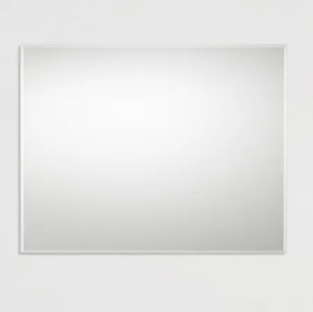 Specchiera Tau con sottile cornice in legno laccato bianco di Fratelli Elli