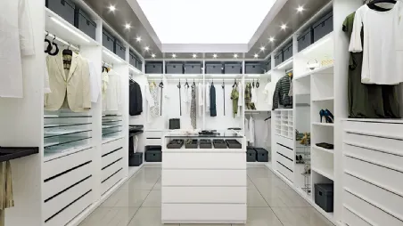 Cabina Armadio Tamburata in laccato bianco opaco di Fratelli Elli