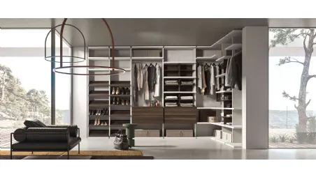 Cabina Armadio angolare in laccato e legno Weekend 01 di Mab
