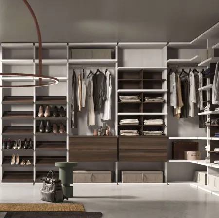 Cabina Armadio angolare in laccato e legno Weekend 01 di Mab