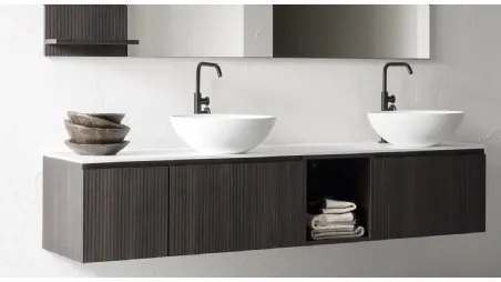 Mobile da Bagno sospeso in nobilitato effetto legno B-GO BG012 di Compab