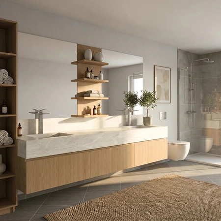Mobile da Bagno moderno SB03 in rovere di Scandola