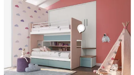 Cameretta in melaminico Alpha Letto a Castello M020 di Doimo Cityline