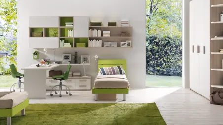 Cameretta componibile con angolo studio Composizione EN05 di S75
