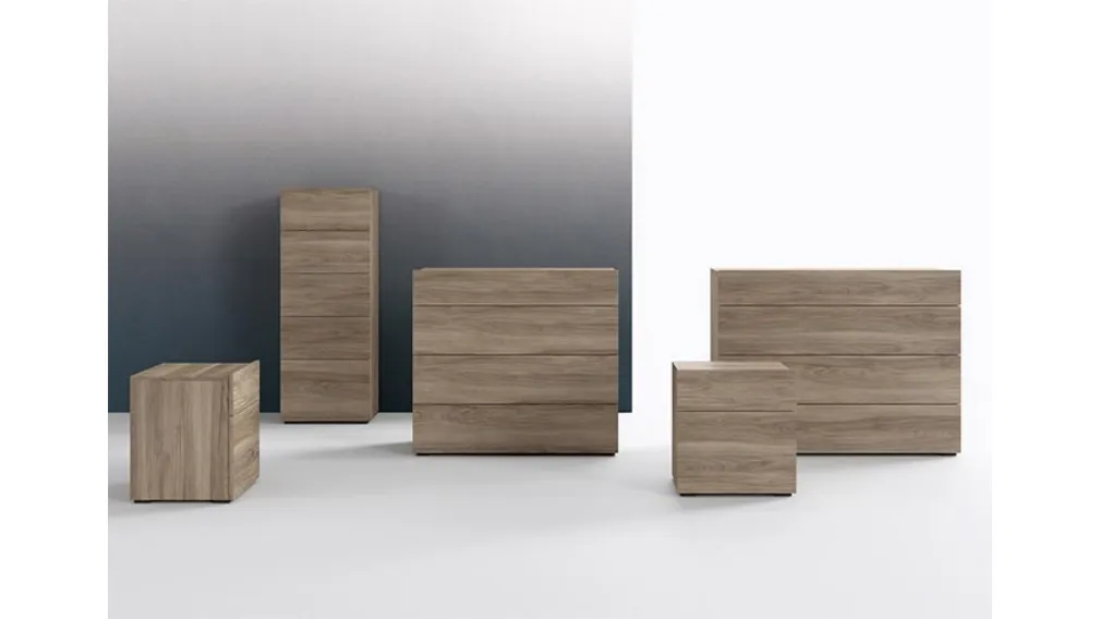 Gruppo notte in legno Cube di Mab