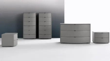 Gruppo notte in laccato grigio opaco Memory di Mab