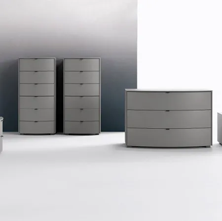 Gruppo notte in laccato grigio opaco Memory di Mab
