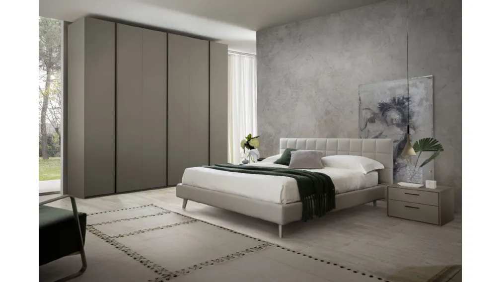 Comodino in laccato opaco finitura grey con maniglie Poker 10 di S75