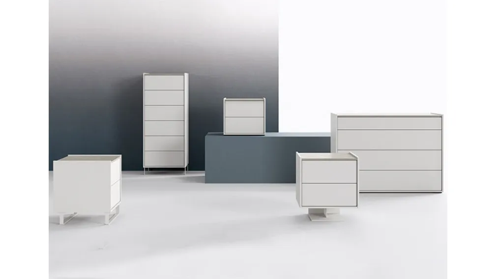Gruppo Notte in laccato bianco opaco Surface di Mab
