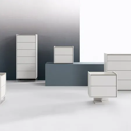 Gruppo Notte in laccato bianco opaco Surface di Mab