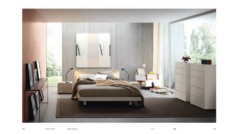 Letto in legno con testiera Brio di Sangiacomo