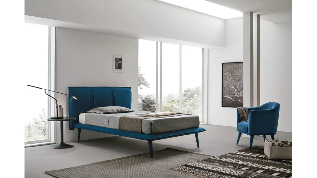 Letto in tessuto con testiera trapuntata Itaca alla Francese di Target Point