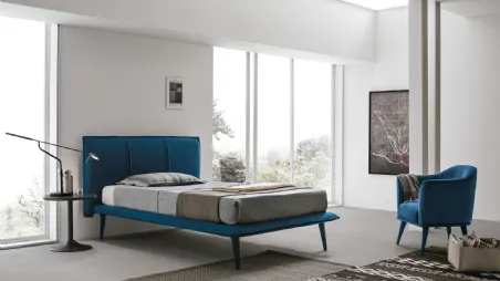Letto in tessuto con testiera trapuntata Itaca alla Francese di Target Point