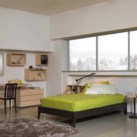 Letto in legno da una piazza e mezza Base Zeta di Fratelli Elli