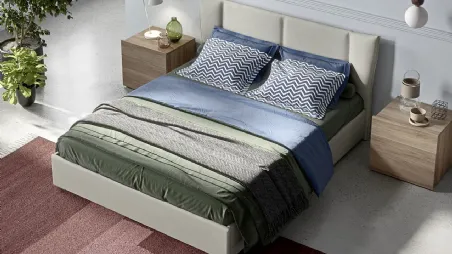 Letto in ecopelle imbottito con testiera Magic di Mab