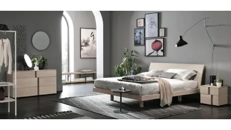 Letto in materico frassino oriente con testiera Narciso di Tomasella