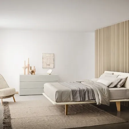 Letto in tessuto con testiera Filo di Pianca