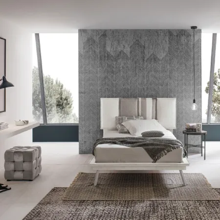 Letto Santorini alla Francese con testiera in tessuto imbottito di Target Point
