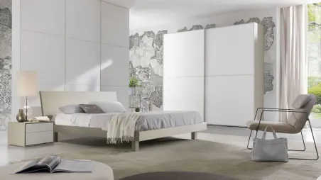 Letto con testiera in laccato opaco Thaiti S75