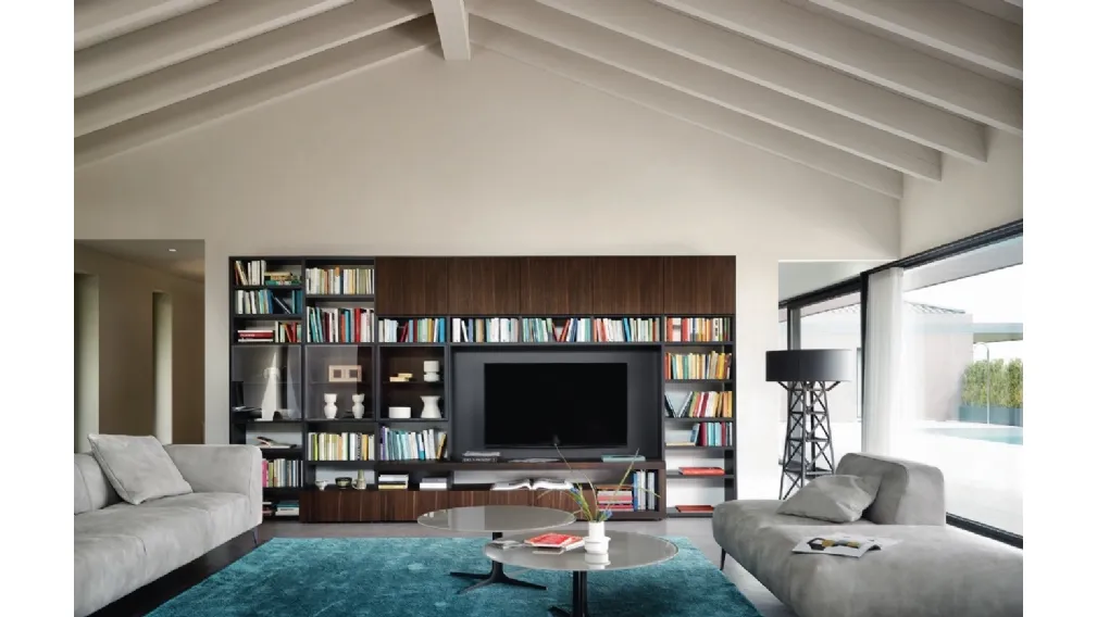 Libreria con vano porta TV Modo M6C61 di Sangiacomo