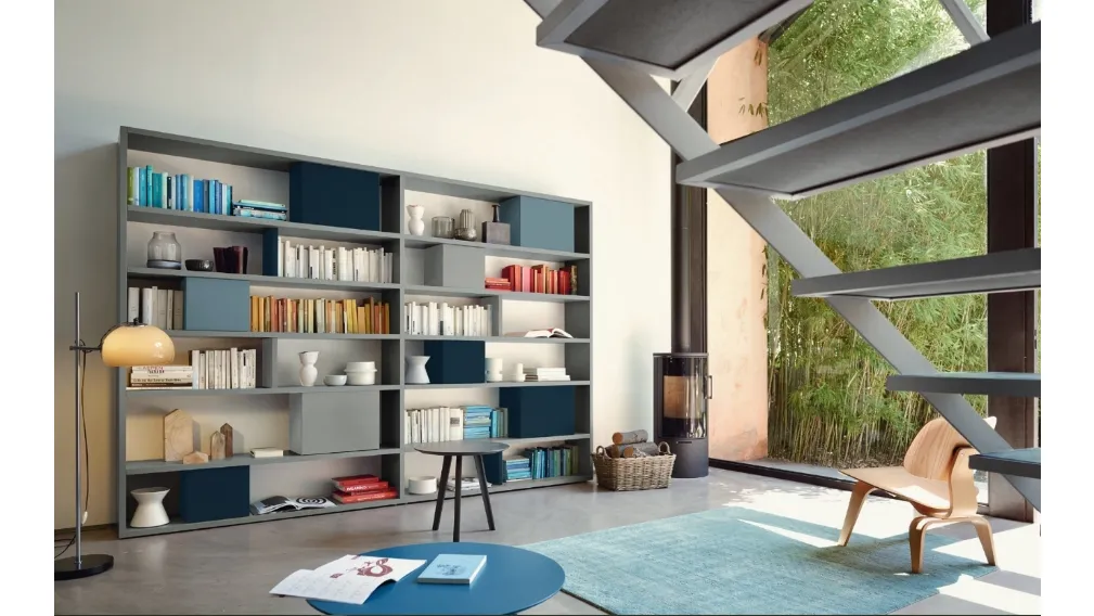 Libreria Modo M6C86 in laccato opaco di Sangiacomo