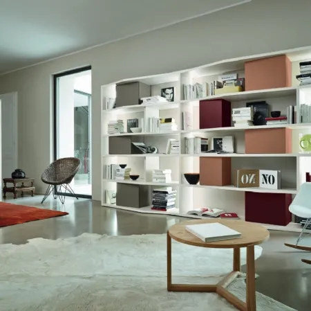 Libreria Modo M6C87 in laccato opaco di Sangiacomo