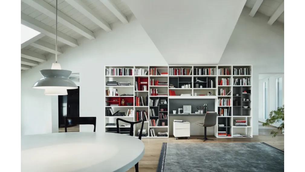 Libreria Modo M6C89 in laccato opaco di Sangiacomo
