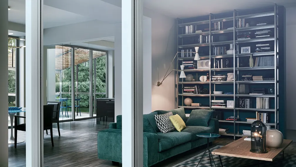 Libreria Tribeca finitura acciaio Grigio Bistro 700 di Veneta Cucine