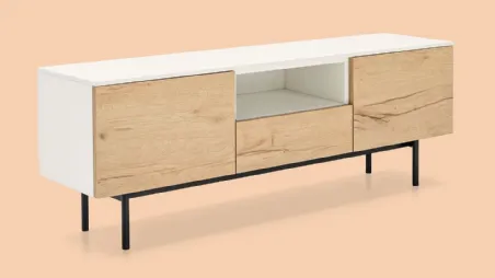 Madia Made CB6101 6 in nobilitato rovere naturale e nobilitato bianco di Connubia