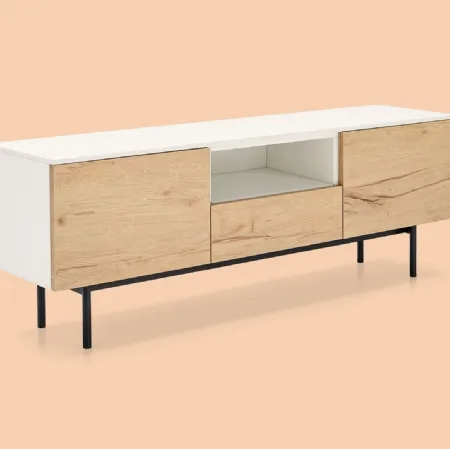 Madia Made CB6101 6 in nobilitato rovere naturale e nobilitato bianco di Connubia