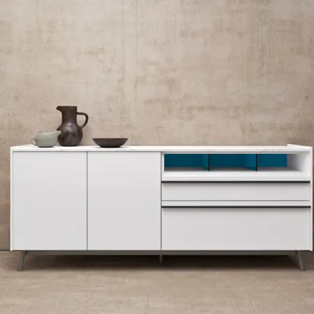 Madia in laccato bianco opaco Glamour 02 di Mab