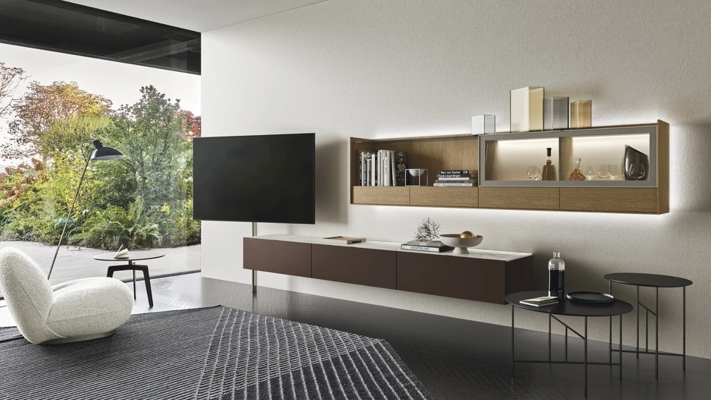 Parete Attrezzata Cabaret Glass 01 di Sangiacomo