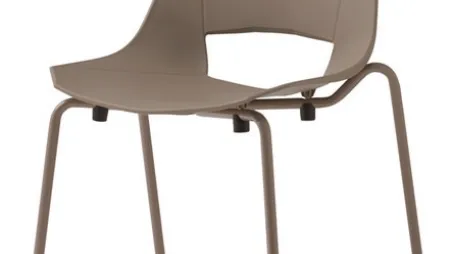 Sedia design impilabile in metallo e plastica tortora Flash di Veneta Cucine