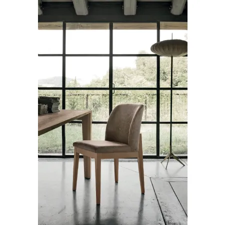 Sedia Salisburgo con struttura in legno verniciato e seduta in morbido tessuto Soft Touch Vintage di Target Point