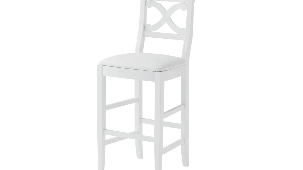 Sgabello Victory in faggio laccato opaco con seduta in ecopelle imbottita di Veneta Cucine