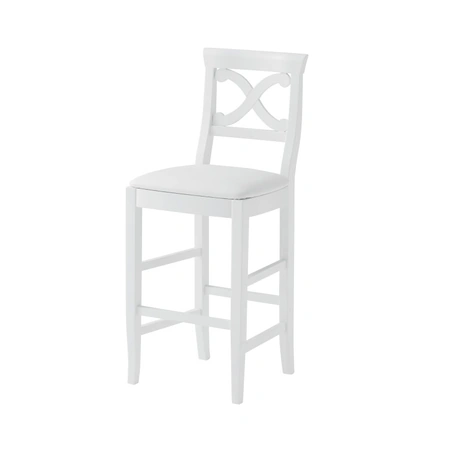 Sgabello Victory in faggio laccato opaco con seduta in ecopelle imbottita di Veneta Cucine