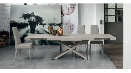 Tavolo moderno allungabile in legno e laminato Asterion di Target Point