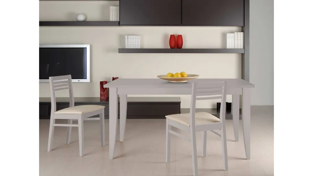 Tavolo rettangolare in legno laccato opaco Paris di Fratelli Elli