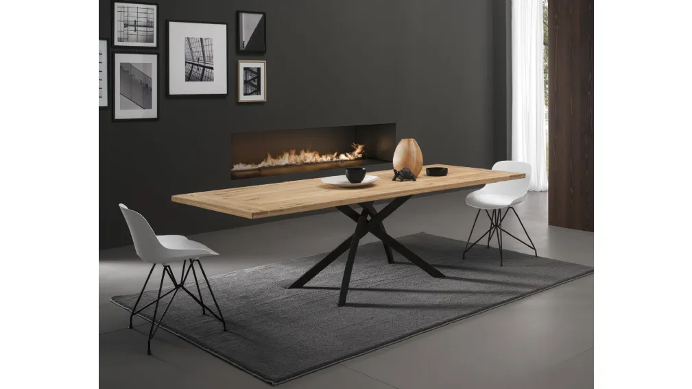 Tavolo T1216FMAG Twist 200 in legno massello di Zamagna