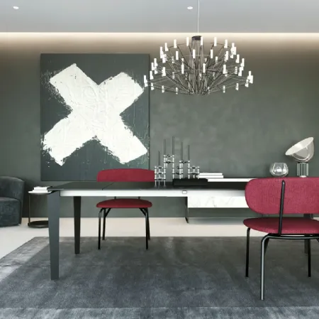 Tavolo T1522 Freccia 160 in laminato nero di Zamagna