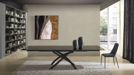 Tavolo T1225A Twist 200 in ceramica lucida di Zamagna