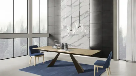 Tavolo T1334A Coast 180 in legno impiallacciato di Zamagna