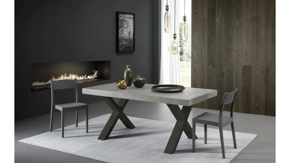 Tavolo T1379 Post 160 in melaminico cemento grigio di Zamagna