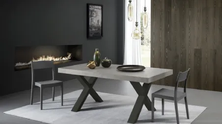 Tavolo T1379 Post 160 in melaminico cemento grigio di Zamagna