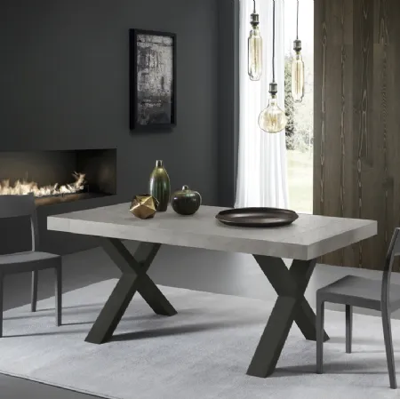 Tavolo T1379 Post 160 in melaminico cemento grigio di Zamagna