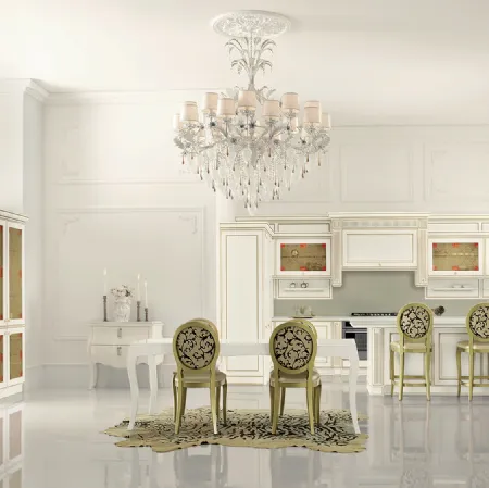 Cucina Classica angolare Mirabeau in laccato Bianco di Veneta Cucine