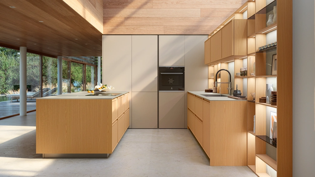 Cucina Moderna con penisola Sakura 08 di Veneta Cucine