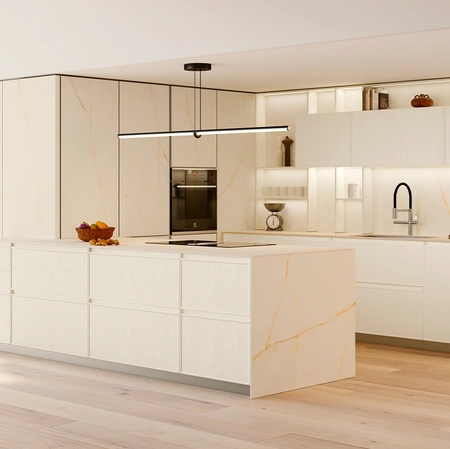 Cucina Moderna Sakura 13 in Frassino laccato Bianco di Veneta Cucine