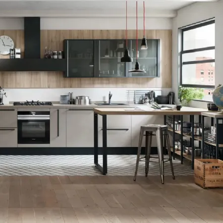 Cucina moderna Start Time Graffiato e Rovere di Veneta Cucine